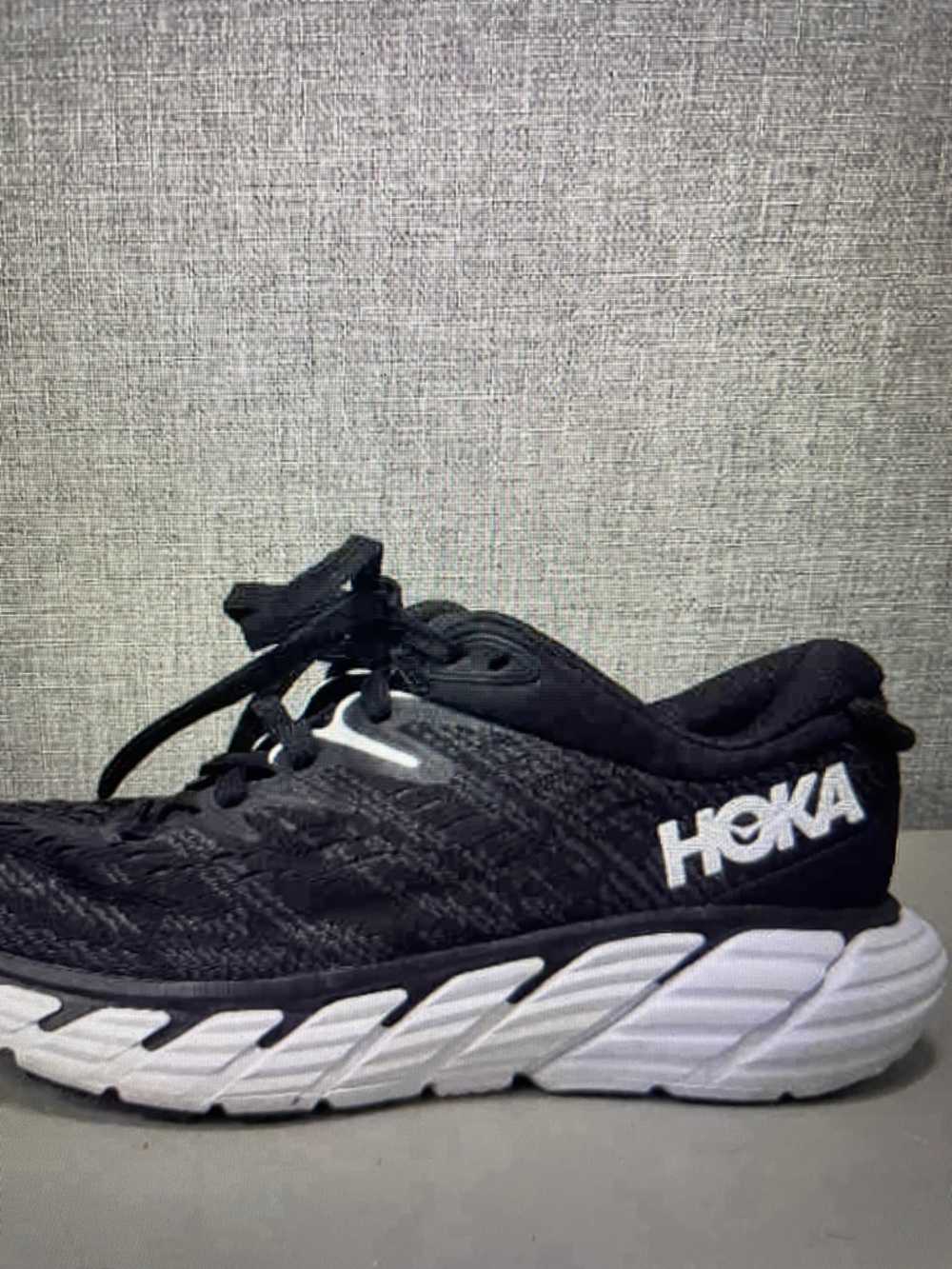 Hoka Black and White Performance Running Shoe